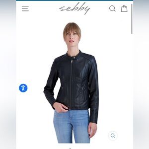 Sebby Collection Women’s Faux Leather Jacket